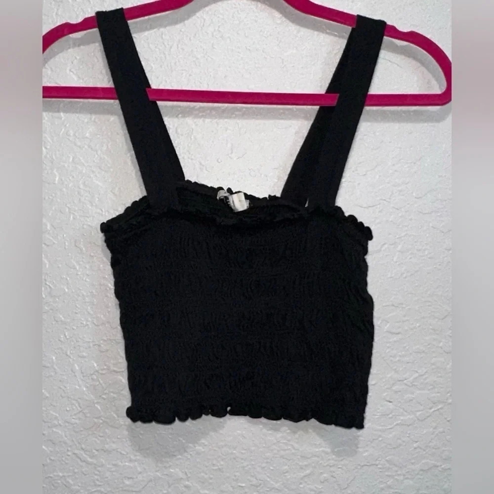 American Eagle Black Stretchy Crop Top